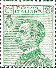 Francobollo Effigie di Vittorio Emanuele III Volta a Sinistra -  1925