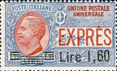Francobollo Effigie di Vittorio Emanuele III Entro un Ovale -  1924
