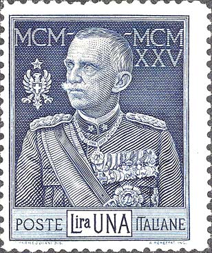 Francobollo Ritratto di Vittorio Emanuele III -  1925