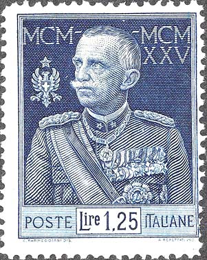 Francobollo Ritratto di Vittorio Emanuele III -  1926