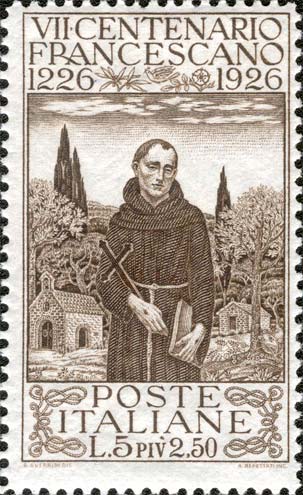 Francobollo Ritratto di San Francesco d'Assisi -  1926