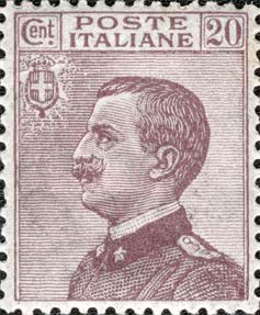 Francobollo Effigie di Vittorio Emanuele III Volta a Sinistra -  1926