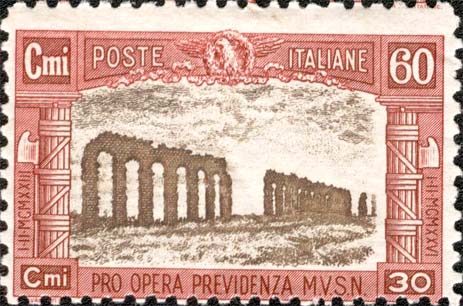 Francobollo Rovine dell'Acquedotto Claudio -  1926