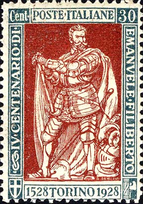 Francobollo Ritratto di Emanuele Filiberto di Savoia -  1928