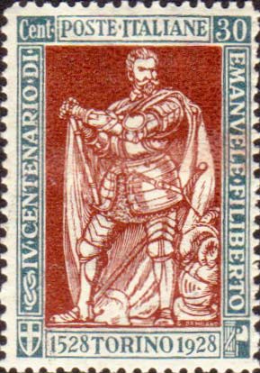 Francobollo Ritratto di Emanuele Filiberto di Savoia -  1928