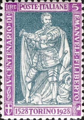 Francobollo Ritratto di Emanuele Filiberto di Savoia -  1928