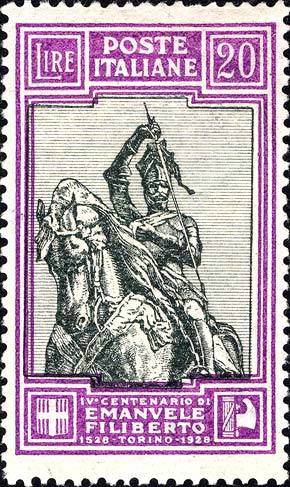 Francobollo Monumento ad Emanuele Filiberto -  1928