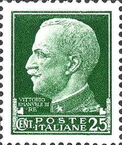Francobollo Effigie di Vittorio Emanuele III Volta a Sinistra -  1929