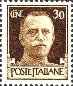 Francobollo Effigie di Vittorio Emanuele III di Fronte -  1929
