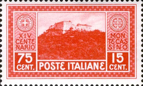 Francobollo Veduta dell'Abbazia di Montecassino -  1929