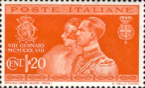 Francobollo Ritratti di Umberto di Savoia e Maria Josè del Belgio -  1930