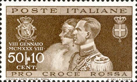 Francobollo Ritratti di Umberto di Savoia e Maria Josè del Belgio -  1930