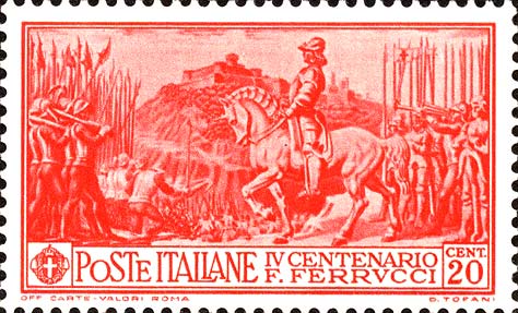 Francobollo Francesco Ferrucci all'Assedio di Volterra -  1930