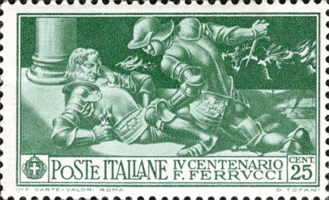 Francobollo Maramaldo Uccide Ferrucci -  1930