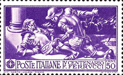 Francobollo Maramaldo Uccide Ferrucci -  1930