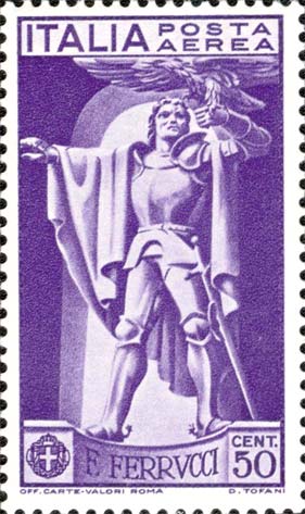 Francobollo Statua di Francesco Ferrucci -  1930