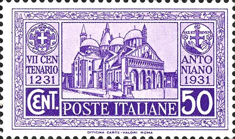 Francobollo Basilica di Sant'Antonio, a Padova -  1931