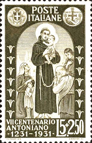 Francobollo Sant'Antonio Circondato dai Poveri -  1931