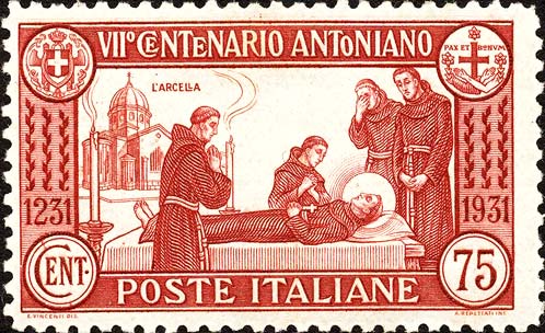 Francobollo Morte di Sant'Antonio -  1931
