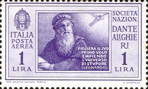 Francobollo Ritratto di Leonardo da Vinci -  1932