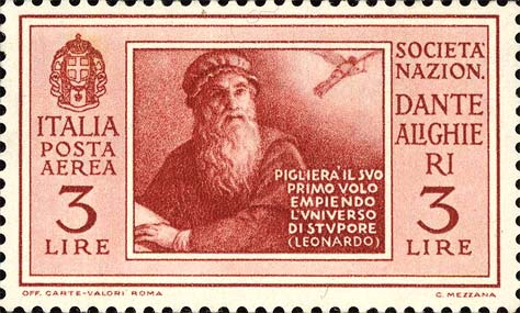 Francobollo Ritratto di Leonardo da Vinci -  1932