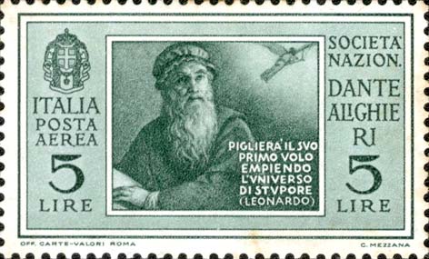 Francobollo Ritratto di Leonardo da Vinci -  1932