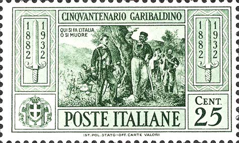 Francobollo Garibaldi con Nino Bixio -  1932