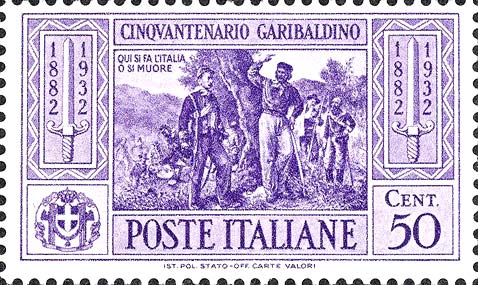 Francobollo Garibaldi con Nino Bixio -  1932
