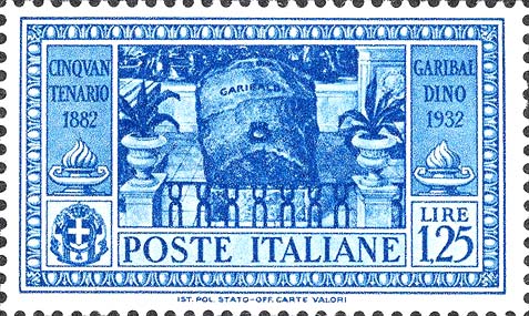 Francobollo Tomba di Garibaldi, a Caprera -  1932