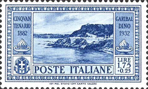Francobollo Scoglio di Quarto dei Mille -  1932