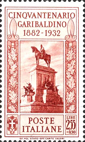 Francobollo Monumento a Garibaldi, sul Gianicolo -  1932