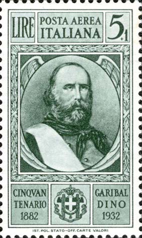 Francobollo Ritratto di Giuseppe Garibaldi -  1932