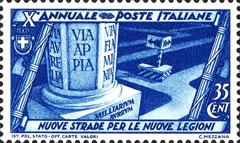 Francobollo Potenziamento della Rete Stradale -  1932
