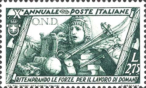 Francobollo Opera Nazionale Popolavoro -  1932