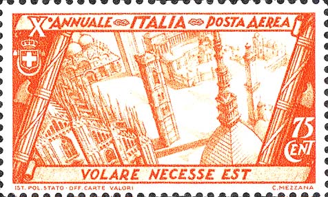 Francobollo Veduta Aerea di Monumenti Italiani -  1932