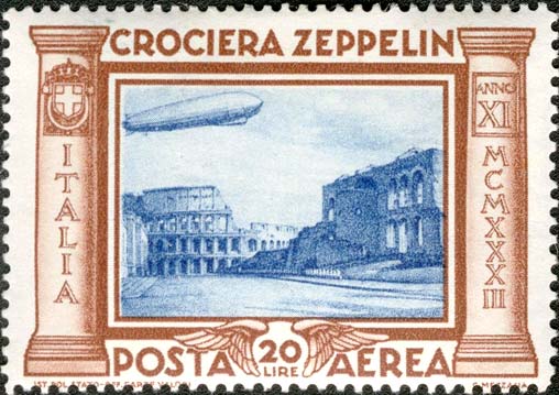 Francobollo Basilica di Massenzio e Colosseo -  1933