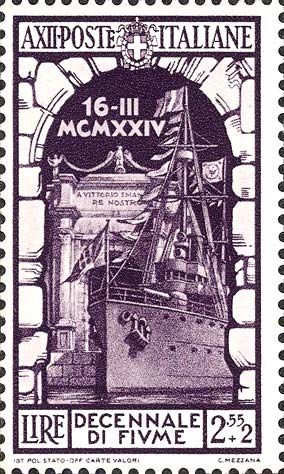 Francobollo Arrivo a Fiume del Re -  1934