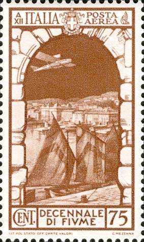 Francobollo Porto di Fiume -  1934