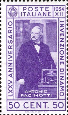 Francobollo Ritratto di Antonio Pacinotti -  1934