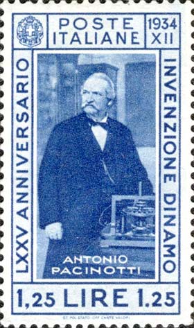 Francobollo Ritratto di Antonio Pacinotti -  1934