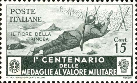 Francobollo Fanteria, "il Fiore della Trincea" -  1934