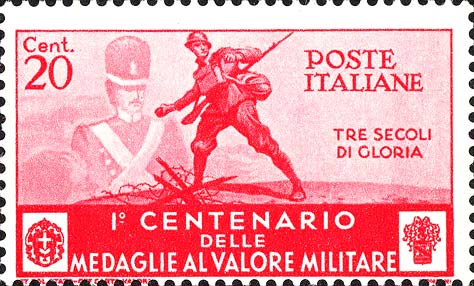 Francobollo Granatieri, "Tre Secoli di Gloria" -  1934