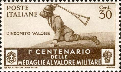 Francobollo Bersaglieri, "l'Indomito Valore" -  1934