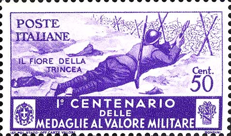 Francobollo Fanteria, "il Fiore della Trincea" -  1934