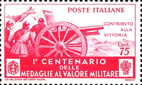 Francobollo Artiglieria, "Contributo alla Vittoria" -  1934
