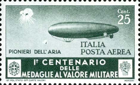 Francobollo Dirigibilisti, "Pionieri dell'Aria" -  1934