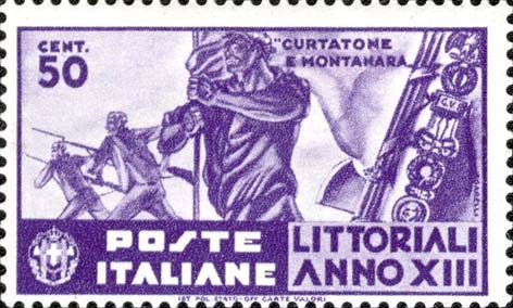 Francobollo Studenti alle Battaglie di Curtatone e Montanara -  1935