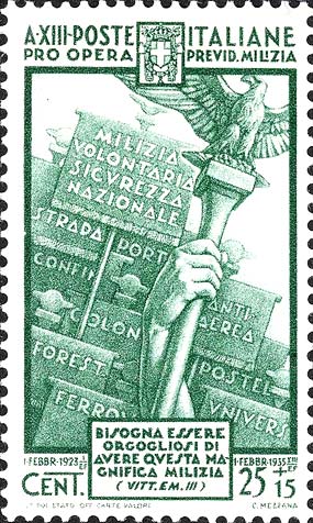Francobollo Aquila e Labari della M.V.S.N. -  1935