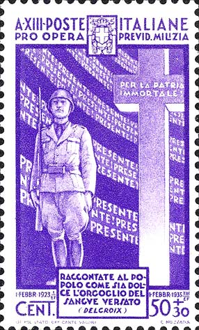 Francobollo Milite di Guardia al Sacrario dei Martiri della Rivoluzione -  1935