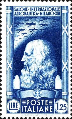Francobollo Ritratto di Leonardo da Vinci -  1935